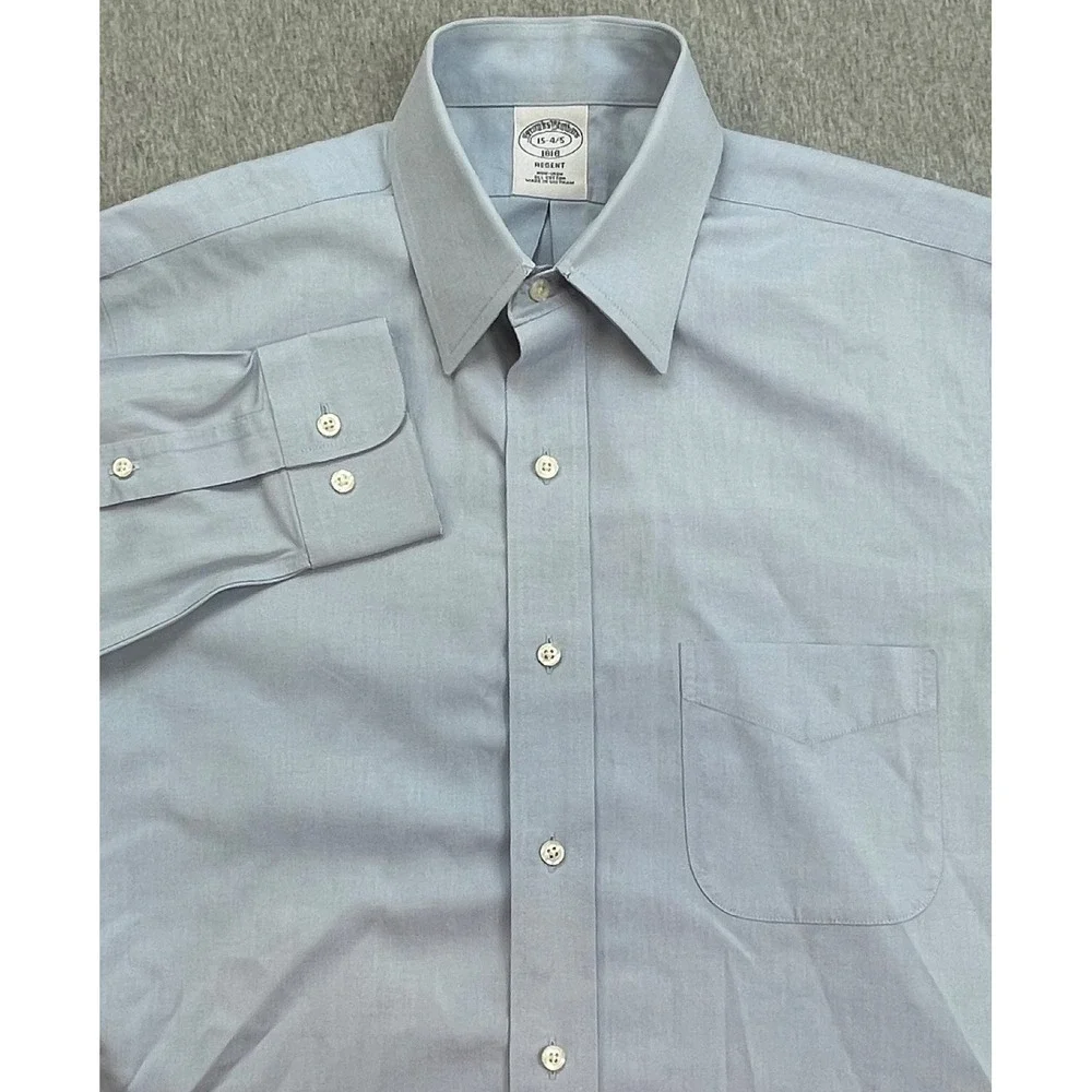 Brooks Brothers Shirt Mens 15 - 34/35 Blue 100% Cotton Regent Button Up